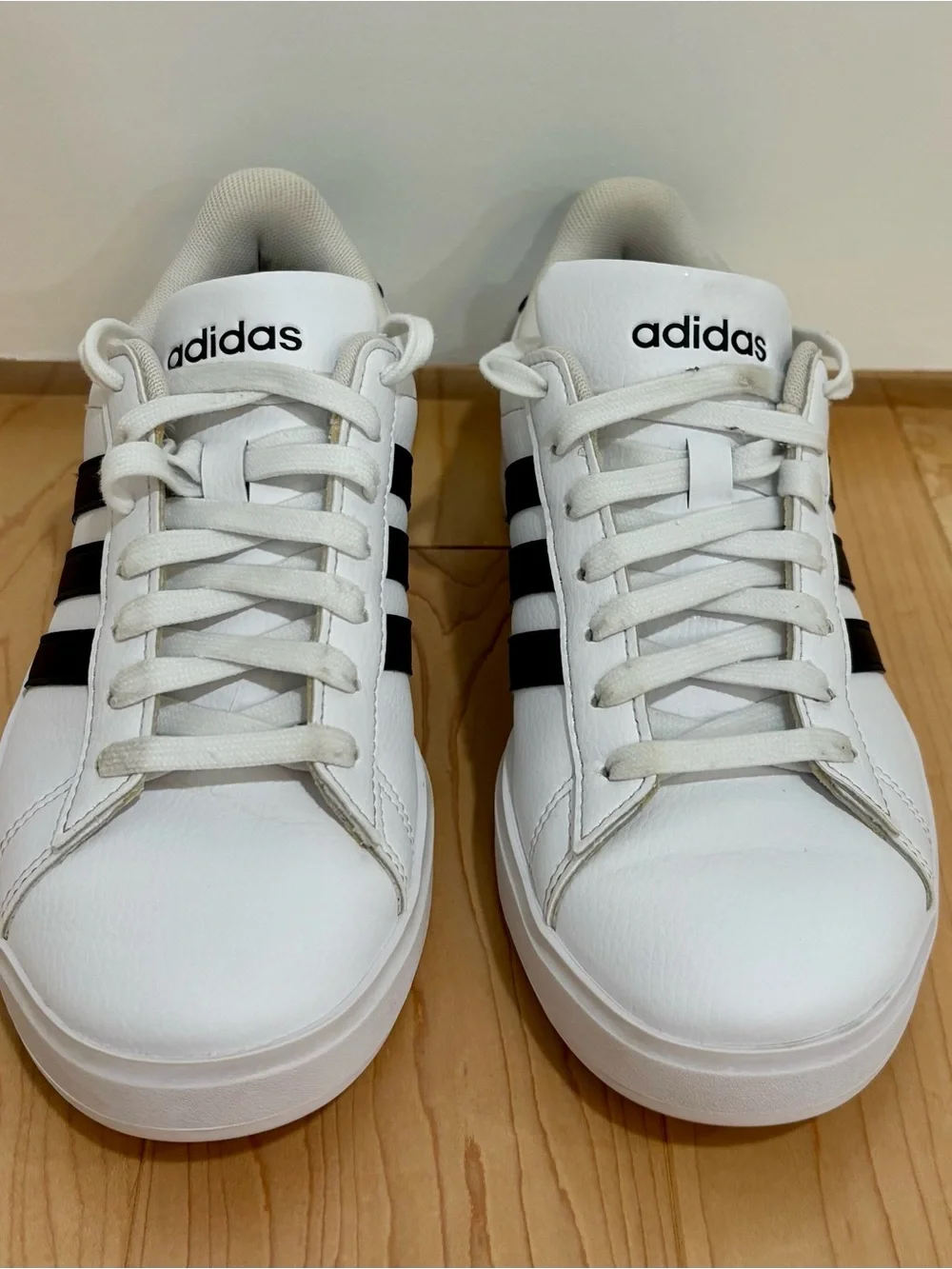 adidas White and Black Court-Inspired Men's Sneakers